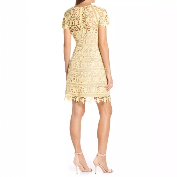 Eliza J Yellow Lace Crochet Dress Size 2 - Picture 2 of 4
